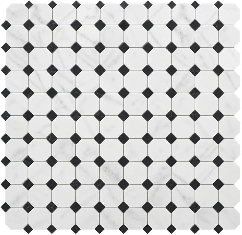 Marble octagon & black dot