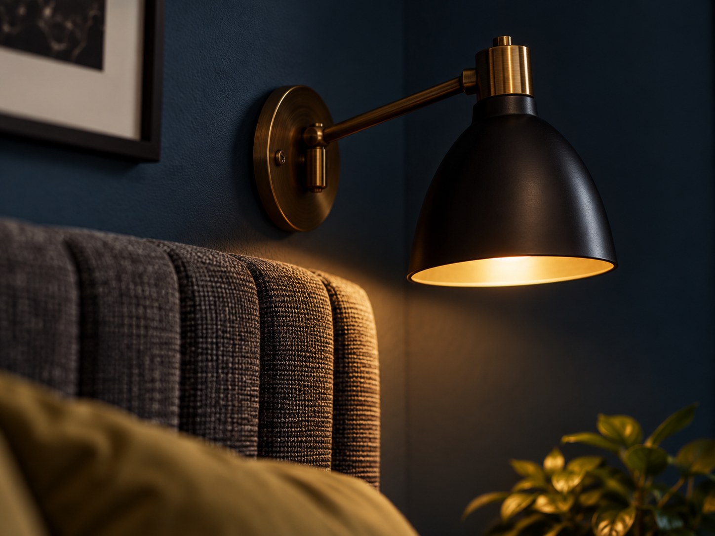 Black & brass swing-arm