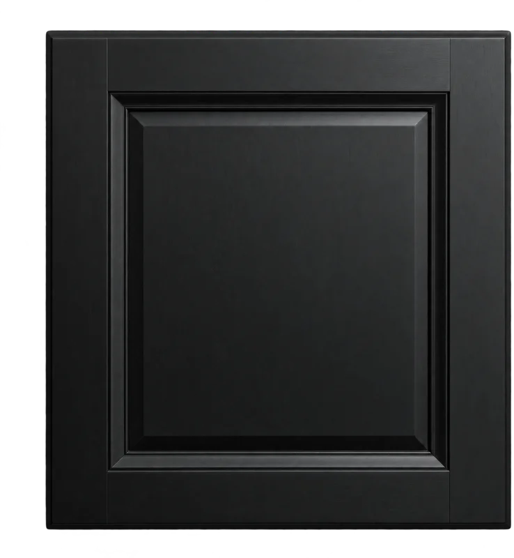 Satin black, raised panel